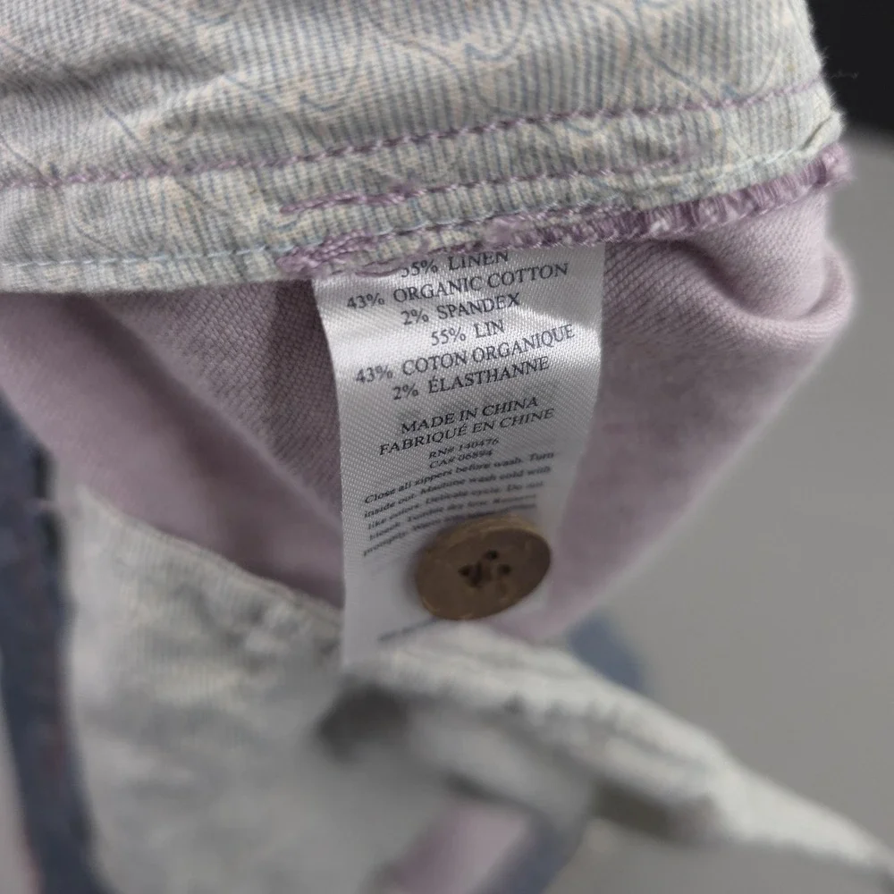 Faherty Shorts Mens 36 Pink Linen Cotton Stretch‎ Chino 7 Inch Summer Casual